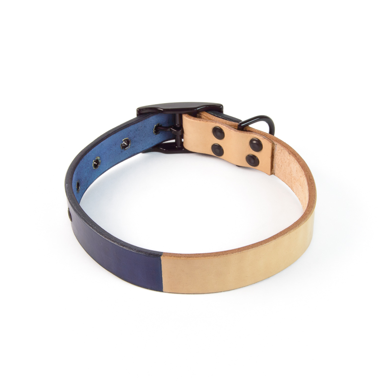 Duotone Dog Collar in Blue | Cord Shoes and Boots | Made in the USA